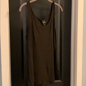 Eileen Fisher chocolate viscose long tank - L